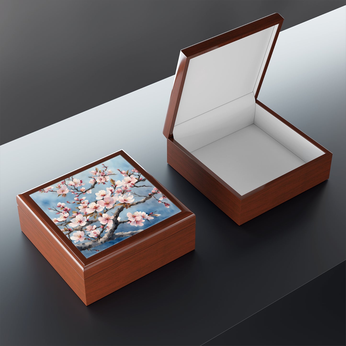 Unique Art Print Design Jewelry Box Trinket Box Bedroom Dresser Decor Vanity Gift Box - 3 colors to choose from