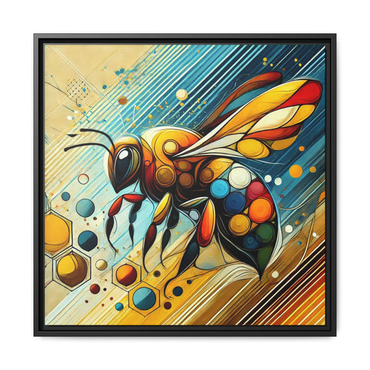 Modern Bee Print Abstract Design Unique Framed Canvas Print Insect Lover Wall Art Animal Lover Gift Nature Lover Decor 3 frame colors