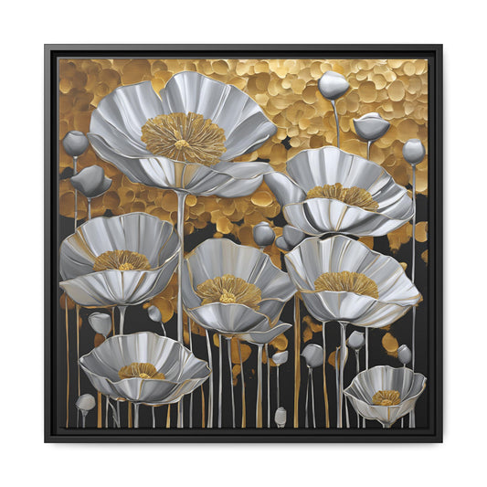 Modern Poppies Print Floral Design Unique Framed Canvas Print Wall Art Flower Lover Gift Nature Lover Gift Wildflower Decor 3 frame colors