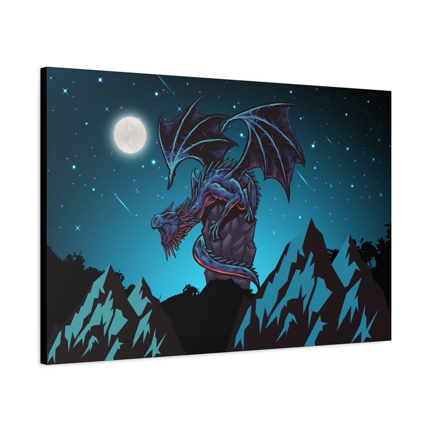 Dragon Print Wall Art | Matte Canvas, Stretched, 1.25" | Anime | Gothic | Sci-fi |