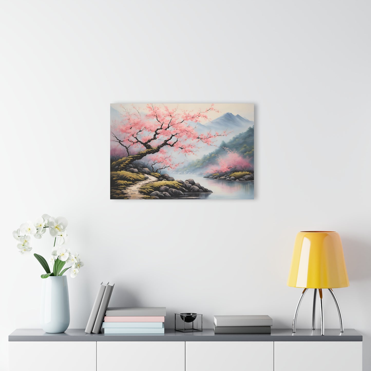 Large Asian Floral Design Acrylic Print with French Cleat Nature Lover Wall Art Flower Lover Gift Art Modern Plum Cherry Blossom Home Decor