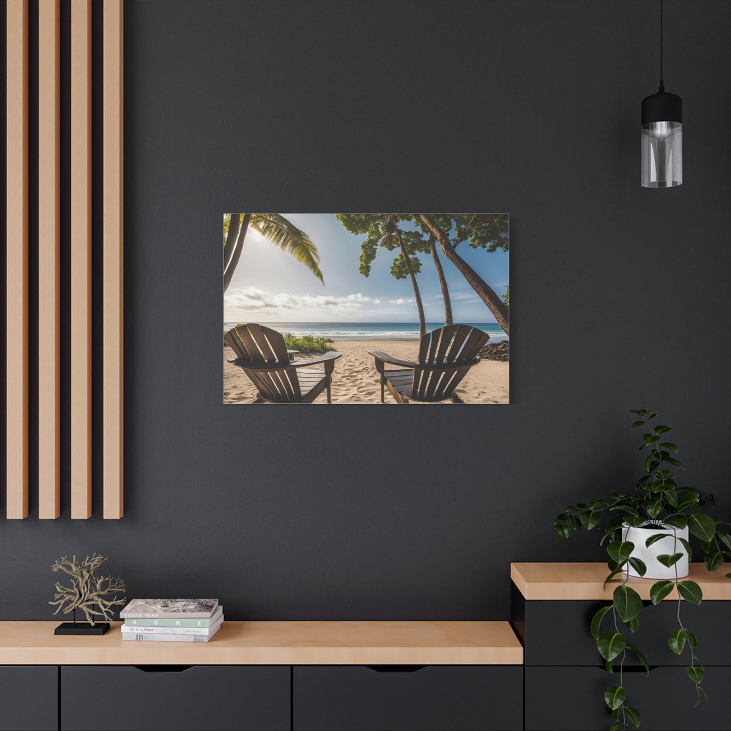 Chairs on Beach Print Wall Art | Matte Canvas, Stretched, 1.25" | Ocean | Nature | Tranquill | Tropical |