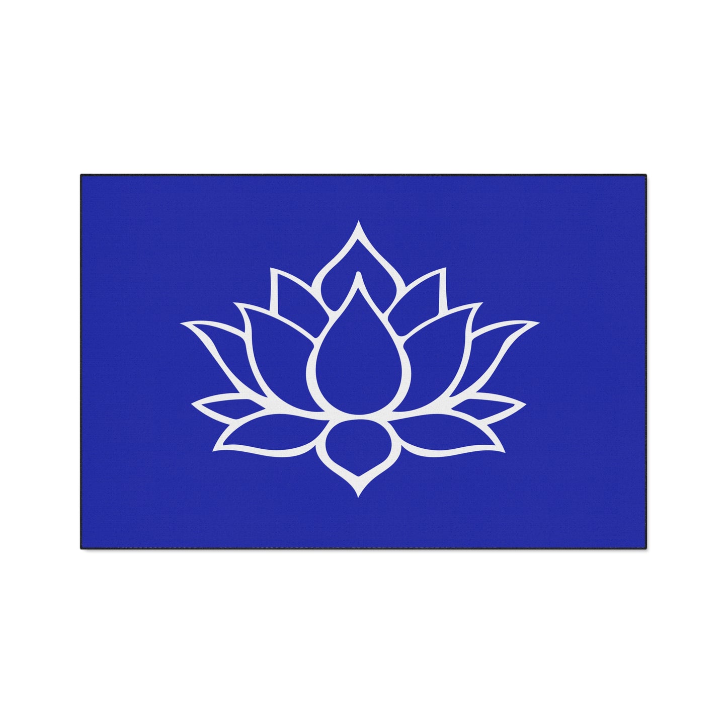 Decorative Heavy Duty Non-Slip Floor Mat Stylish Design Perfect for Entryway Kitchen Décor Blue Lotus Blossom Floral Design Rug Bathroom Mat