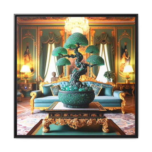 Bejeweled Bonzai Tree Framed Canvas Print Wall Art Unique Nature Lover Asian Art Gift Decor 3 Frame Colors