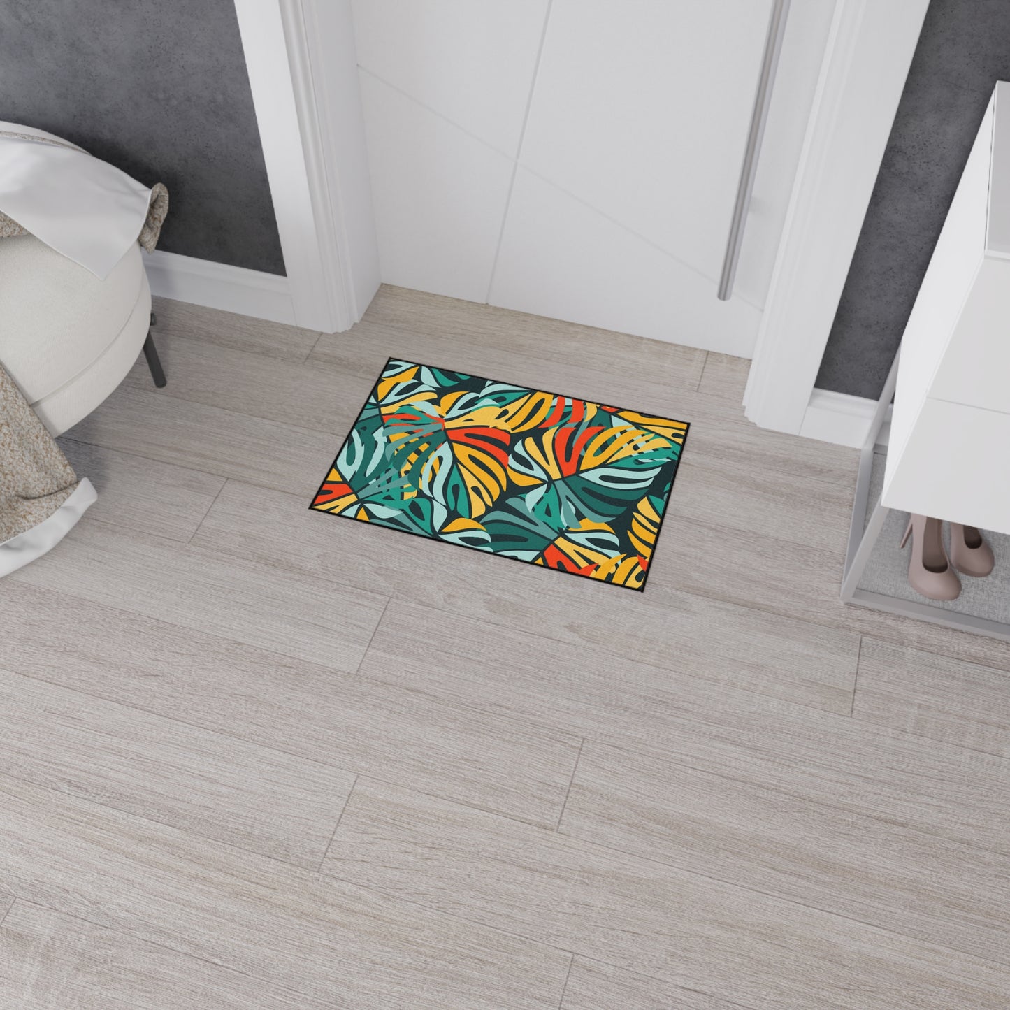 Decorative Heavy Duty Non-Slip Floor Mat Stylish Design Perfect for Entryway Kitchen Décor Beachy Hawaiian Rug Tropical Bathroom Floor