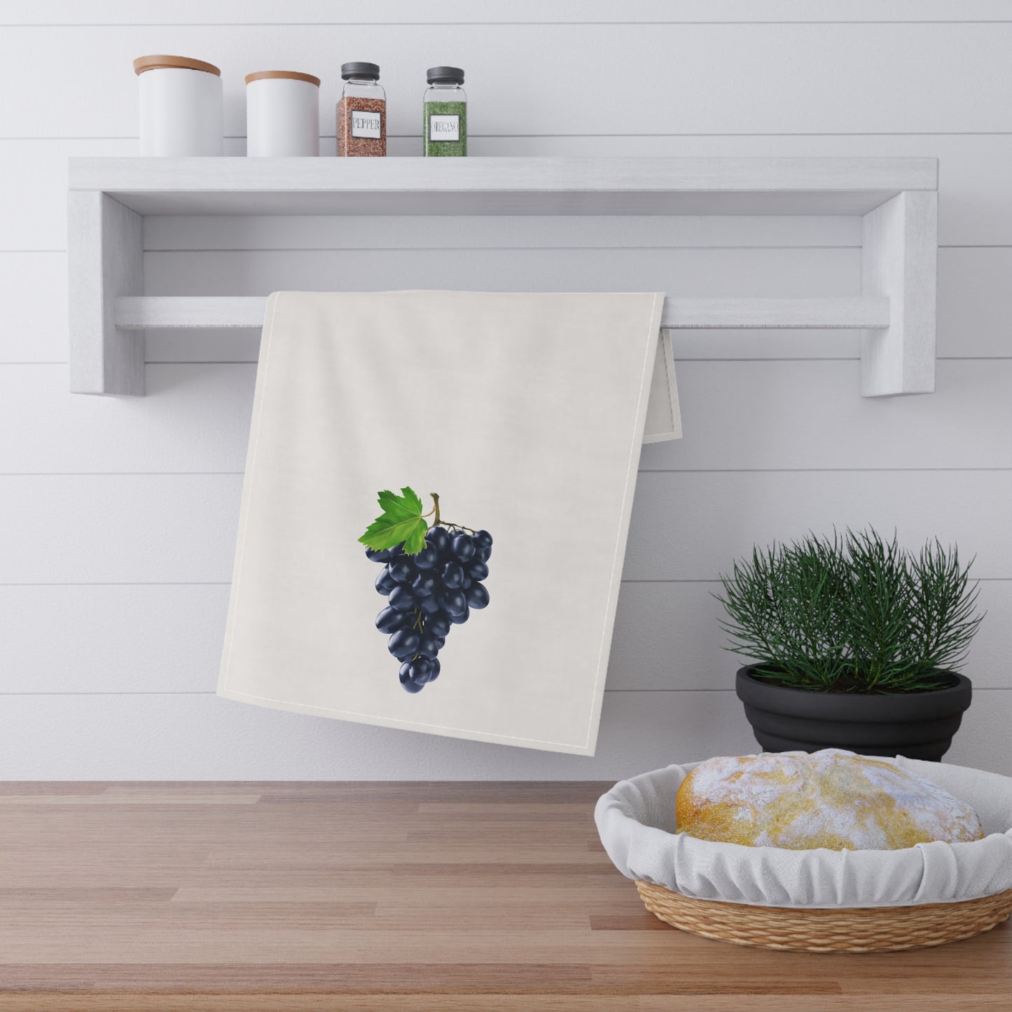 Kitchen Tea Towel Grapes Pastel Dish Towel Durable Hand Towel Gift for Flower Lover Whimsical Home Decor Decorative Kitchen Cotton Twill