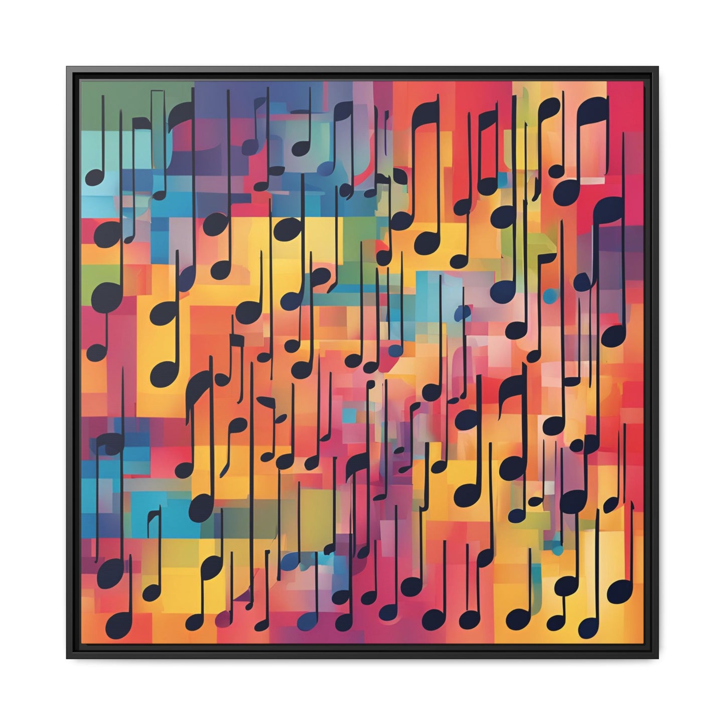 Modern Music-Themed Print Abstract Design Unique Framed Canvas Print Treble Clef Note Wall Art Music Lover Gift Decor 3 frame colors