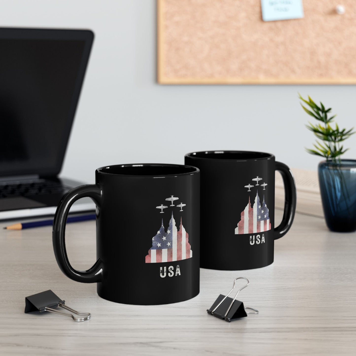 Flag and Jets Coffee Mug | USA | Patriotic | America | Vote | Election | Maga |