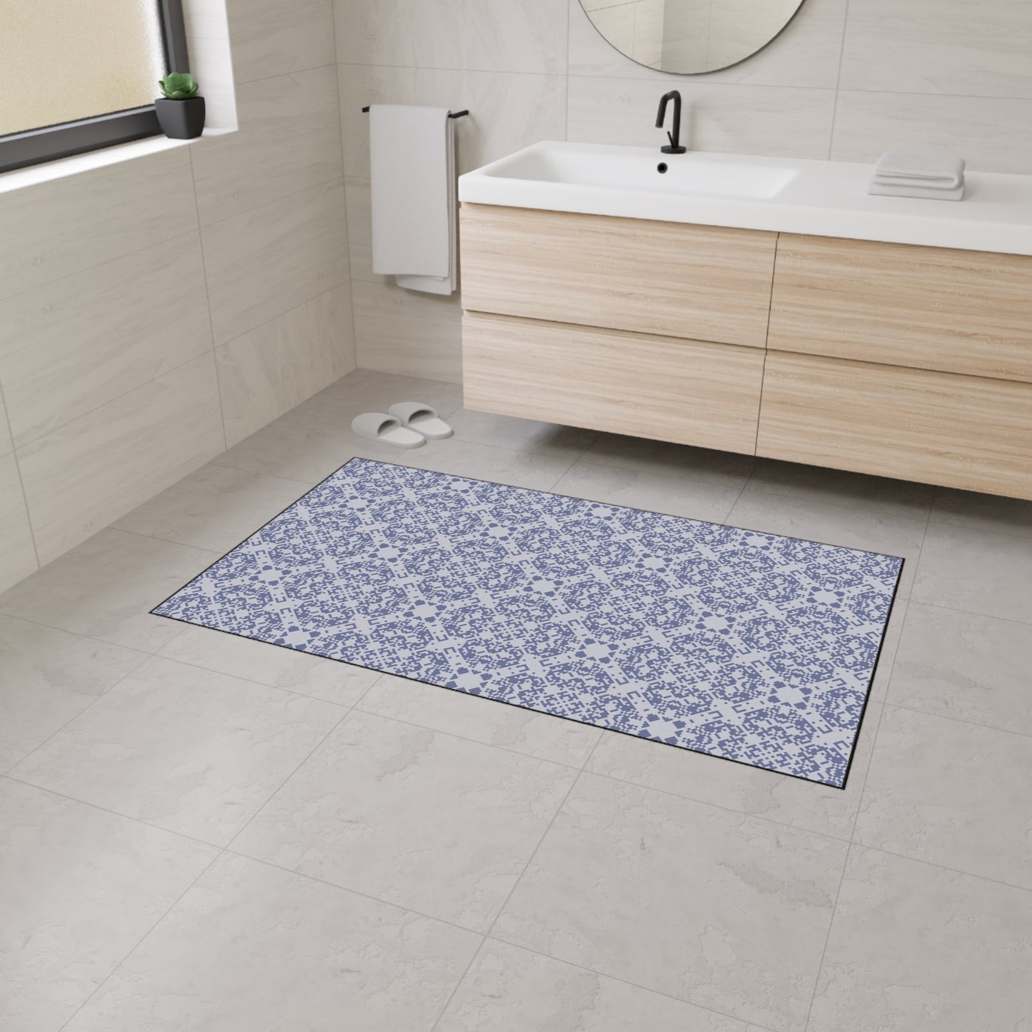 Decorative Heavy Duty Non-Slip Floor Mat Stylish Design Perfect for Entryway Kitchen Grey Geometric Floral Design Rug Bathroom Mat