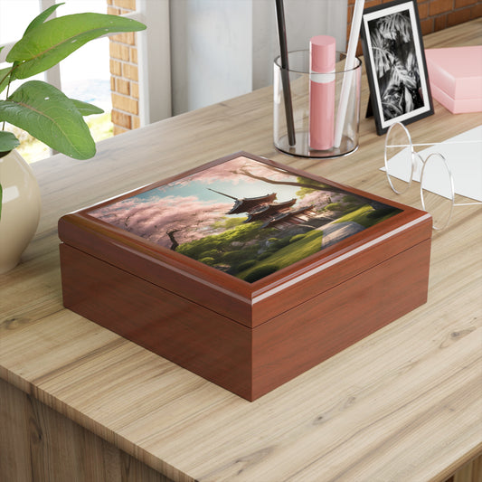 Unique Art Print Design Jewelry Box Trinket Box Bedroom Dresser Decor Vanity Gift Box - 3 colors to choose from