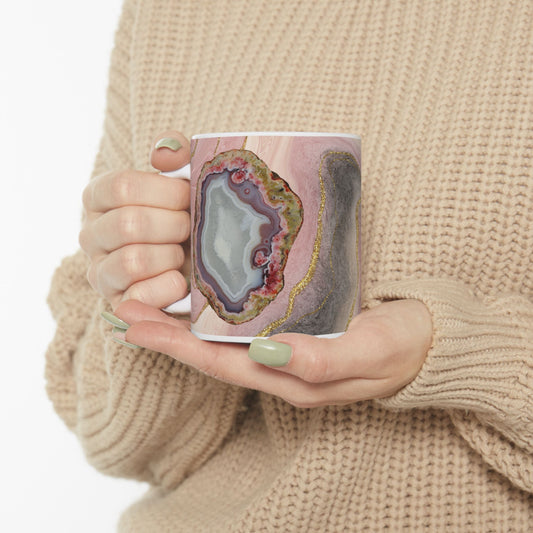 Crystal Geode Design Coffee Tea Mug Cottage Core Boho Gemologist Gift for Her Nature Lover Rock Gift