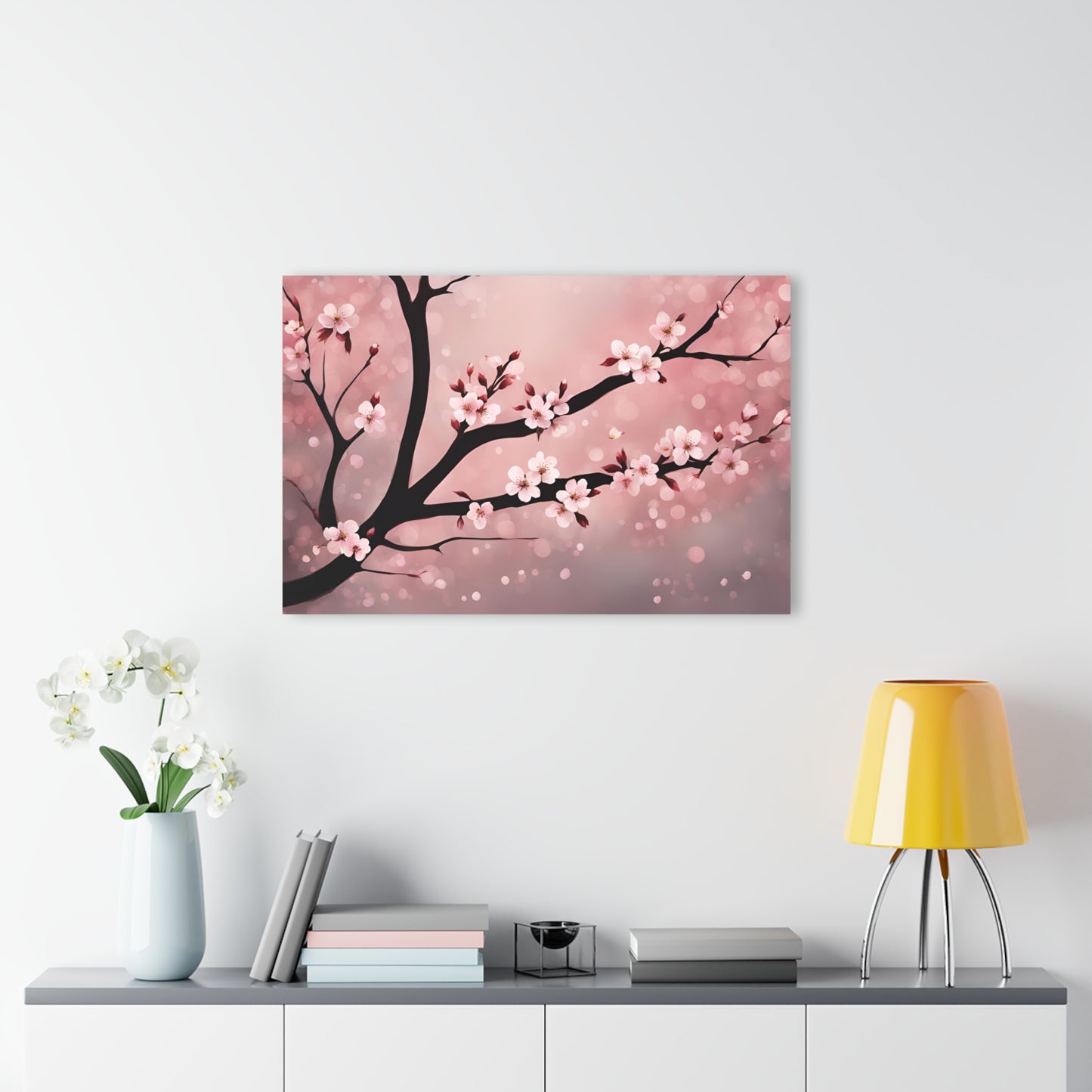 Large Floral Design Acrylic Print with French Cleat Nature Lover Wall Art Flower Lover Gift Artwork Modern Plum Cherry Blossom Home Decor
