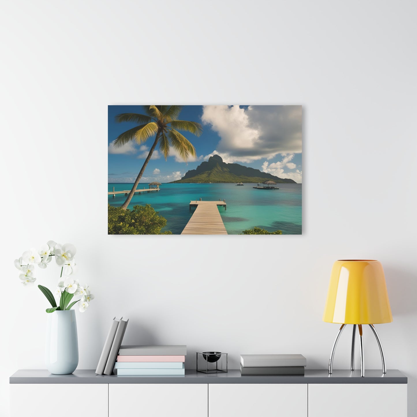 Large Tropical Ocean Vacation Acrylic Print with French Cleat Mountain Life Wall Art Outdoors Gift Beachy Nature Artwork Modern Home Decor