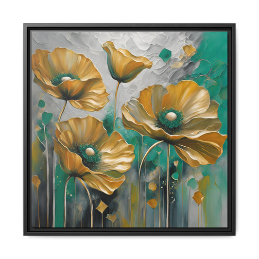 Modern Poppies Print Floral Design Unique Framed Canvas Print Wall Art Flower Lover Gift Nature Lover Gift Wildflower Decor 3 frame colors