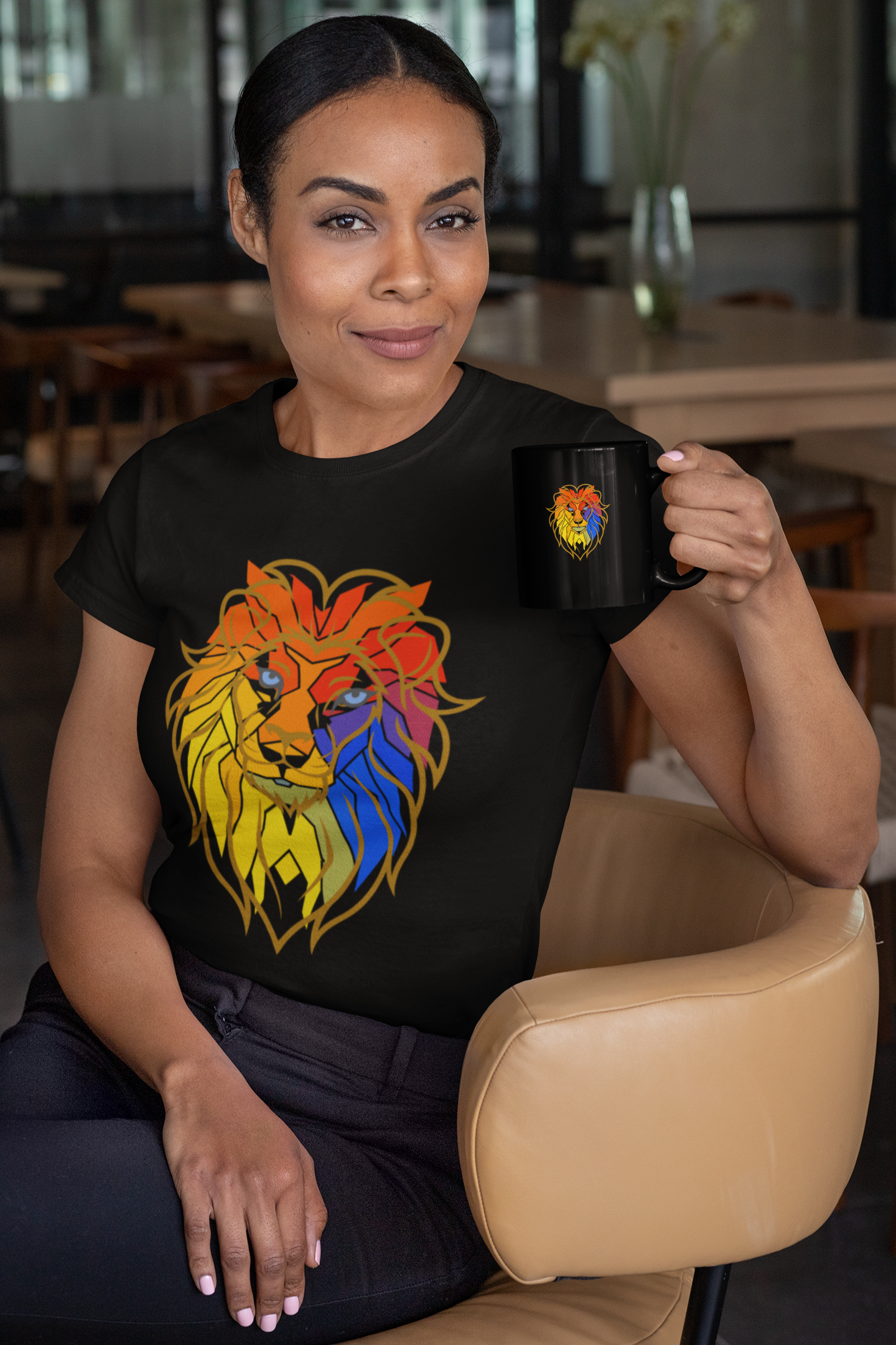 Lion Face T-shirt Unisex Animal Lover African Safari Tee Shirt