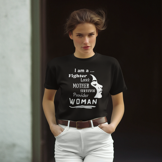 I Am a Fighter Lover Mother Survivor Provider Woman | Women's T-shirt | Empowerment |