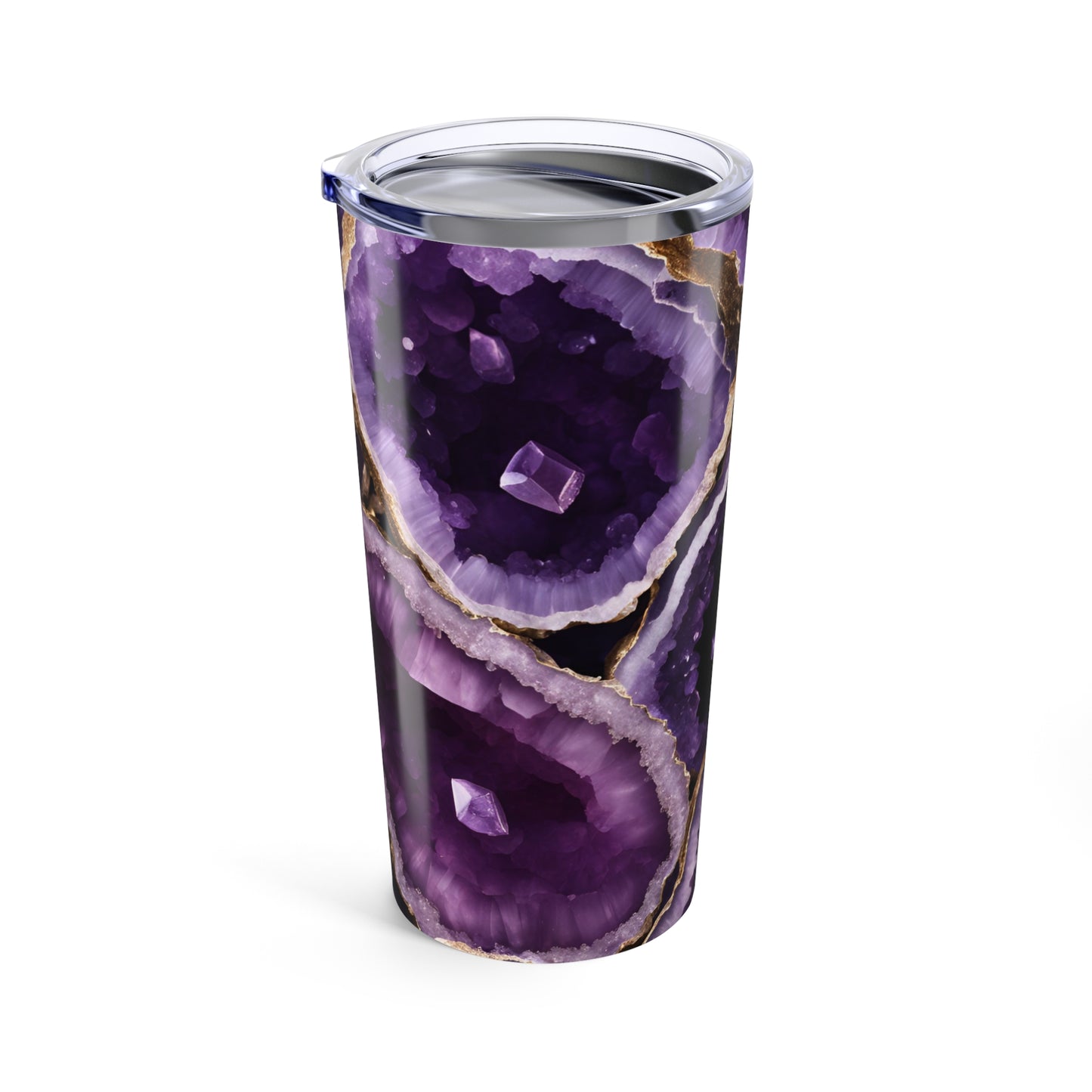 Purple Amethyst Crystal Geode Design 20 oz Tumbler Nature Lover Gift Geology Rock Lover Insulated Stainless Hot or Cold Tumbler