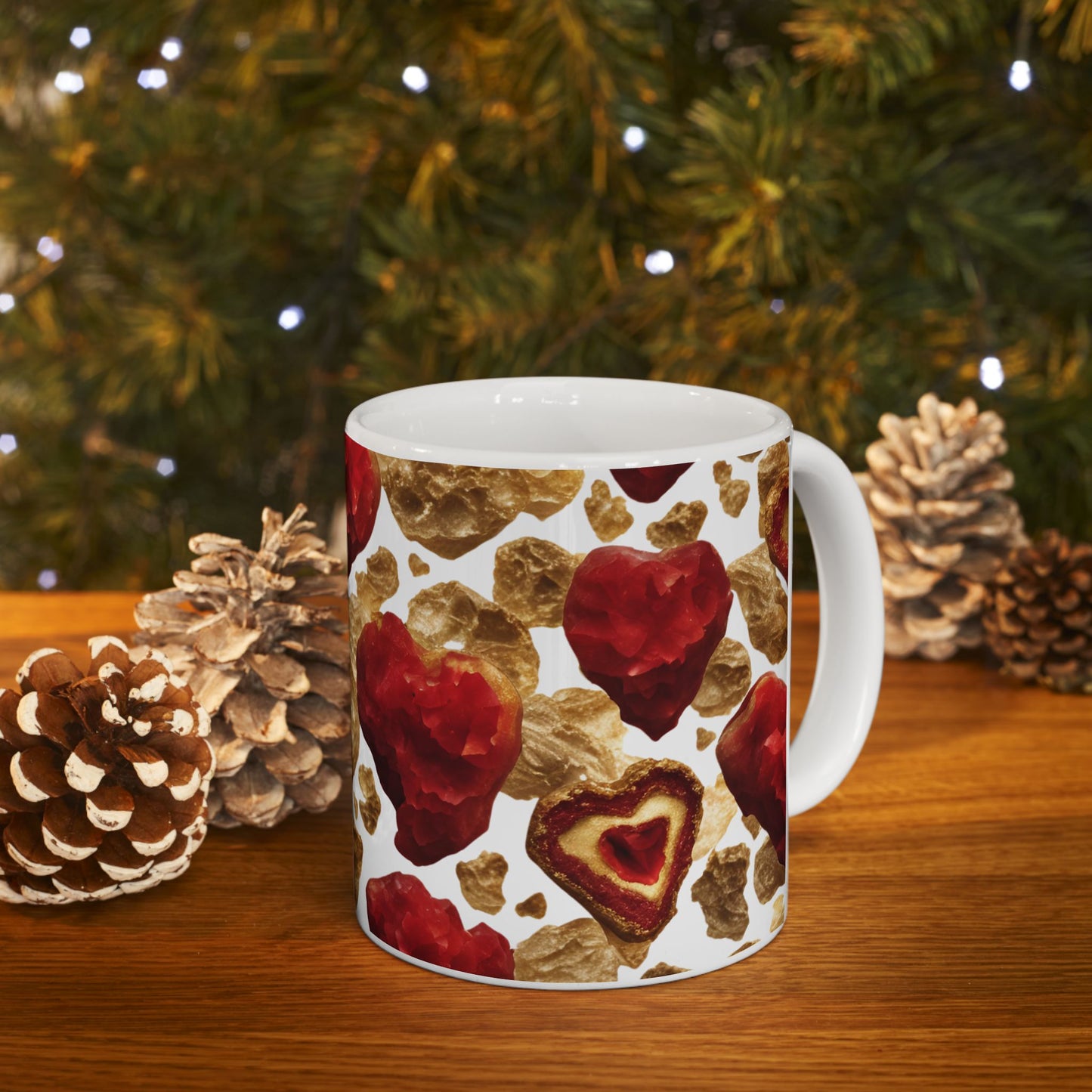 Heart Shaped Crystal Geode Design Coffee Tea Hot Chocolate Mug Valentine's Day Gift for Her Nature Lover Gift Geology Marble Rock Lover