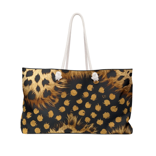 Leopard Print Tote Bag | Beach Bag | Shopping Bag | Boho | Cottage Core | Cats | Animal Lover | Cheetah | Cougar | Fur |