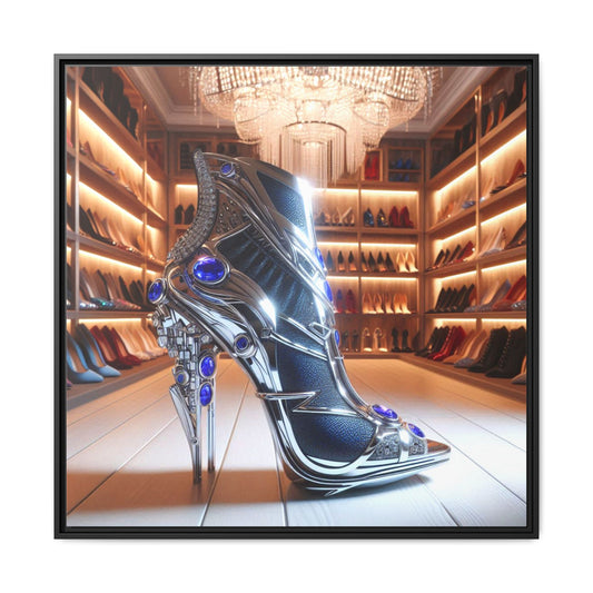 High Heel Shoe Framed Canvas Print Wall Art Unique Fashion Designer Style Haute Couture Shoe Lover Fashionista Gift Decor 3 Frame Colors