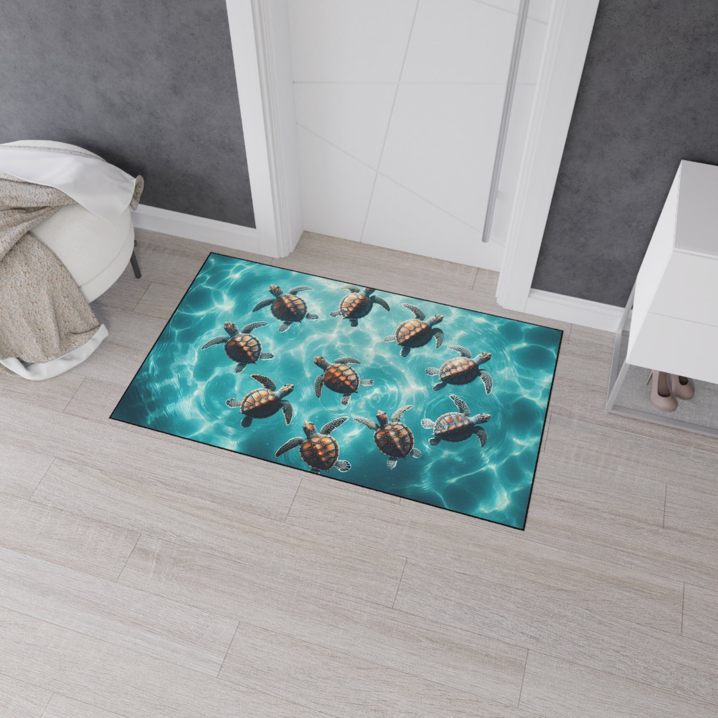 Sea Turtle Heavy Duty Non-Slip Floor Mat Stylish Design Perfect for Entryway Kitchen Décor Garage Rug Coffee Bar Bathroom Floor Door Mat