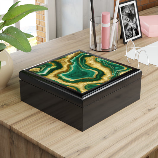 Unique Art Print Design Jewelry Box Trinket Box Bedroom Dresser Decor Vanity Gift Box - 3 colors to choose from