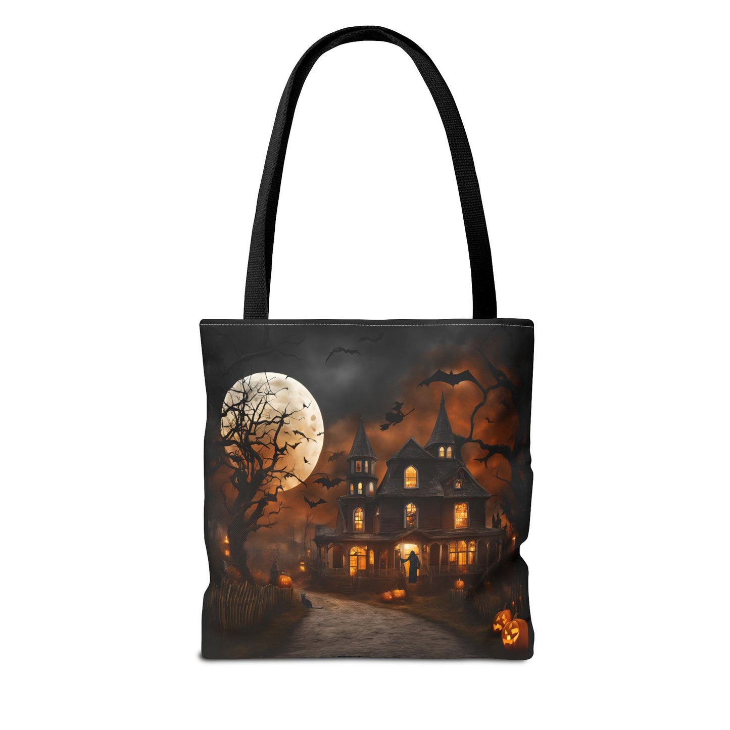 Halloween Haunted House Tote Bag | Carryall | Shopping Bag | Pumpkin | Autumn | Trick or Treat | Candy Bag |