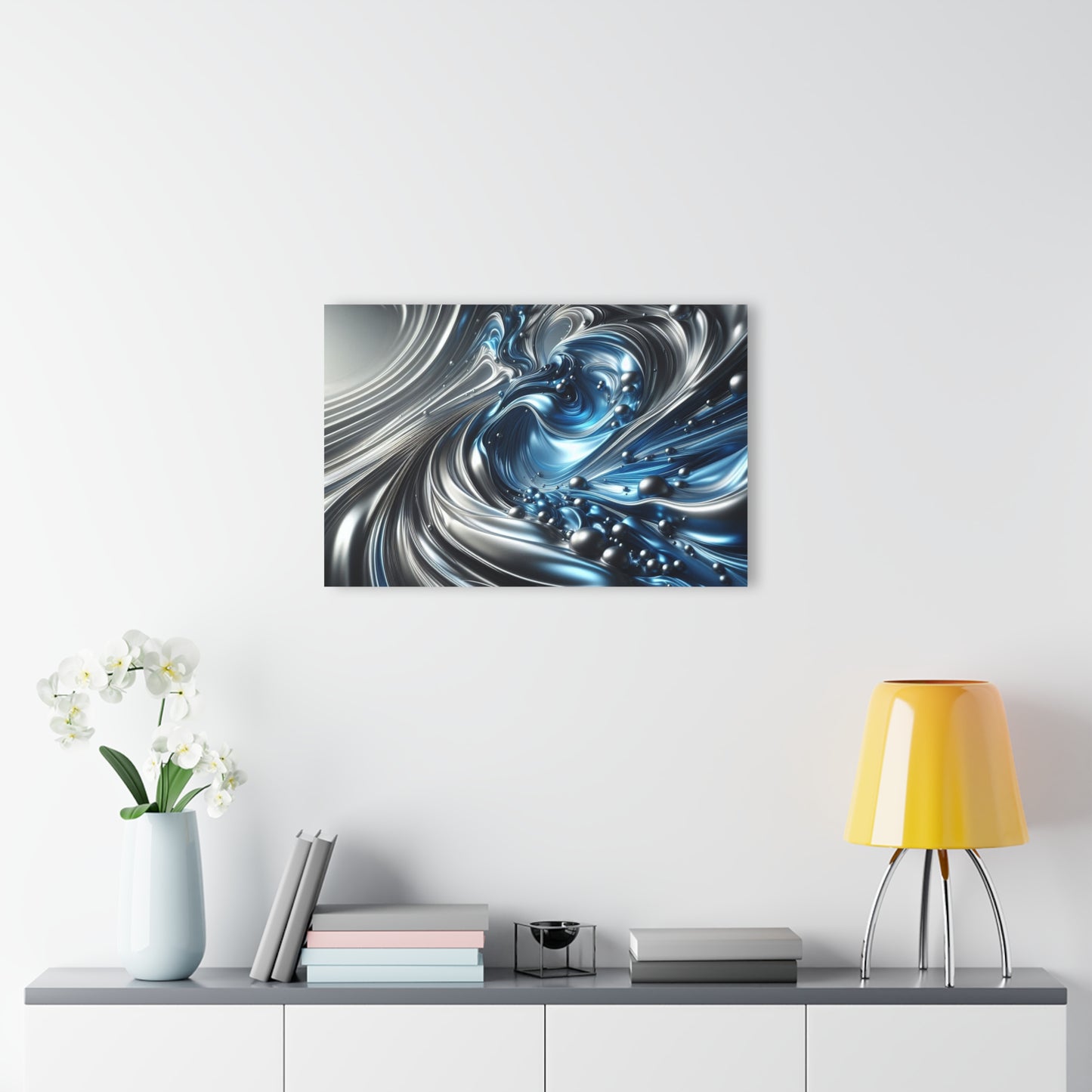 Large Modern Acrylic Print with French Cleat Liquid Metal Waves Design Wall Art Gift Outdoors Artwork Modern Home Decor