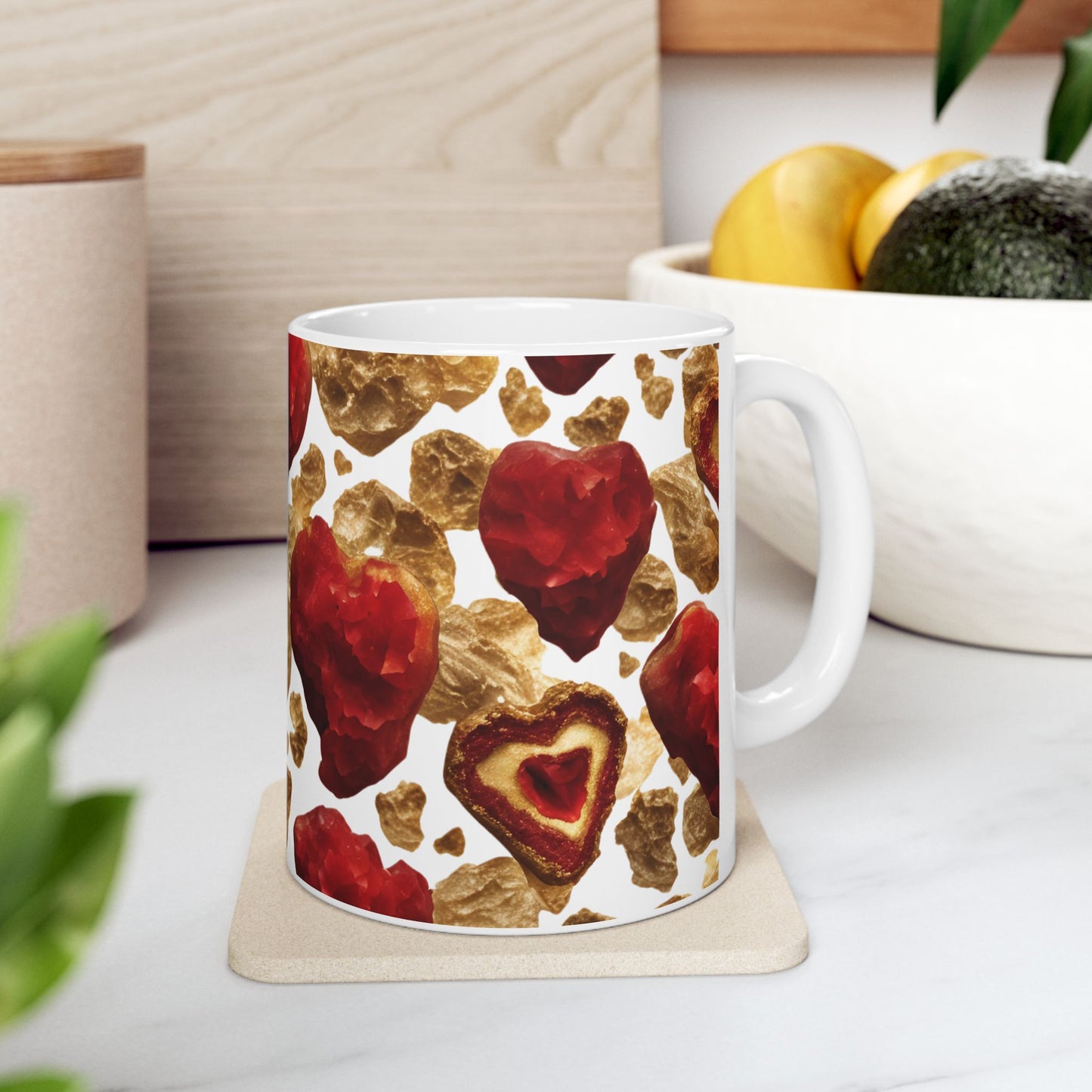 Heart Shaped Crystal Geode Design Coffee Tea Hot Chocolate Mug Valentine's Day Gift for Her Nature Lover Gift Geology Marble Rock Lover