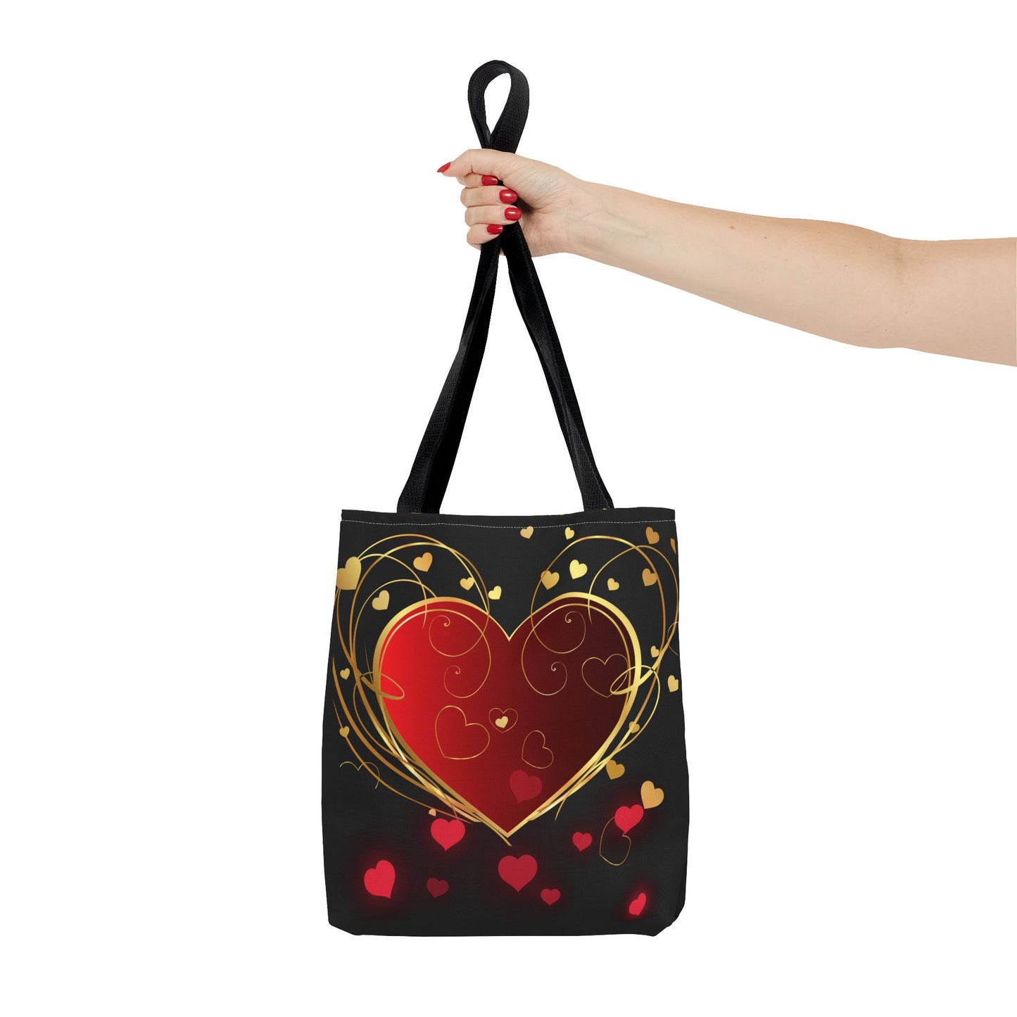 Heart Tote Bag | Carryall | Red and Gold | Love | Happiness | Friendship |