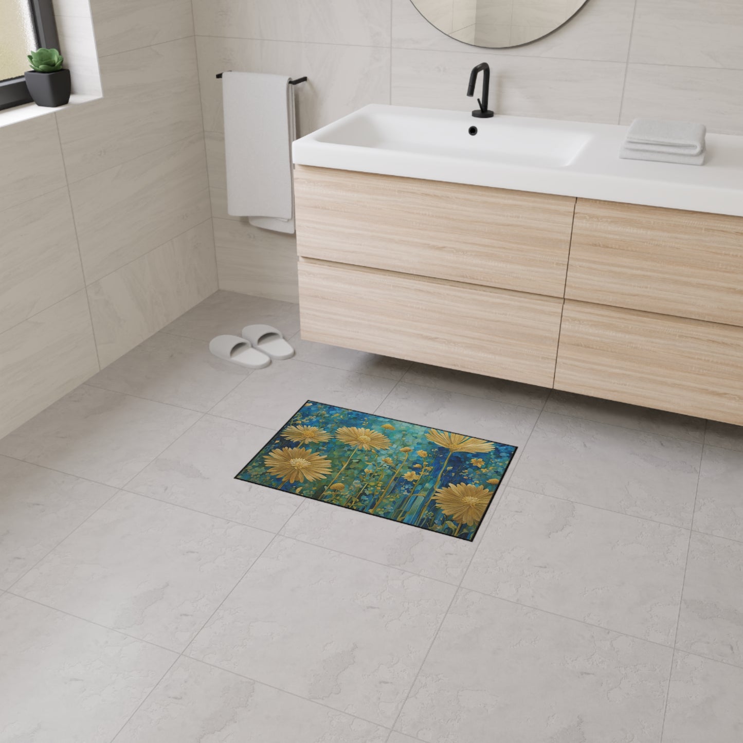 Decorative Heavy Duty Non-Slip Floor Mat Stylish Design Perfect for Entryway Kitchen Décor Garage Rug Coffee Bar Bathroom Floor Door Mat