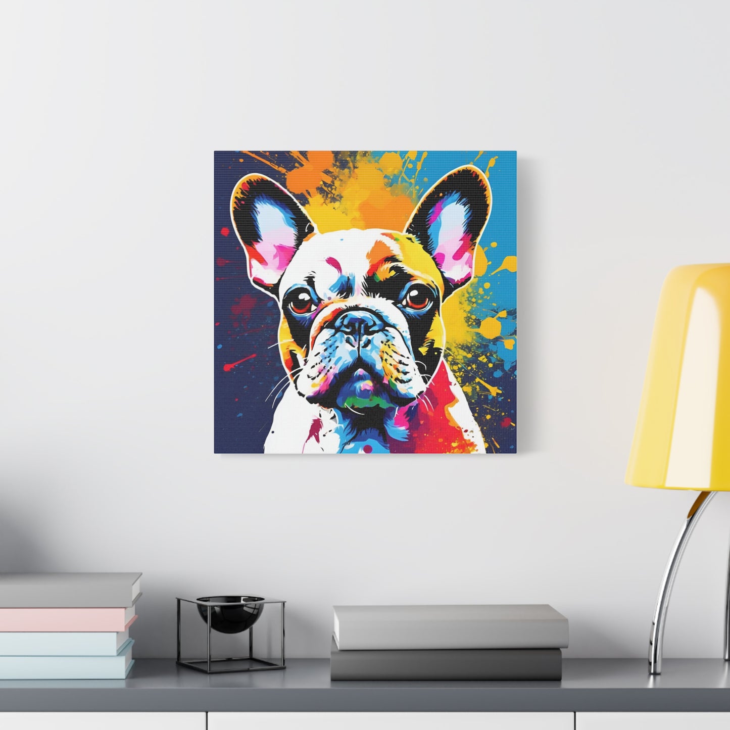 Frenchie Print Wall Art | Matte Canvas, Stretched, 1.25" | Dog Lover | Bulldog | Pet Parent | Modern Art |