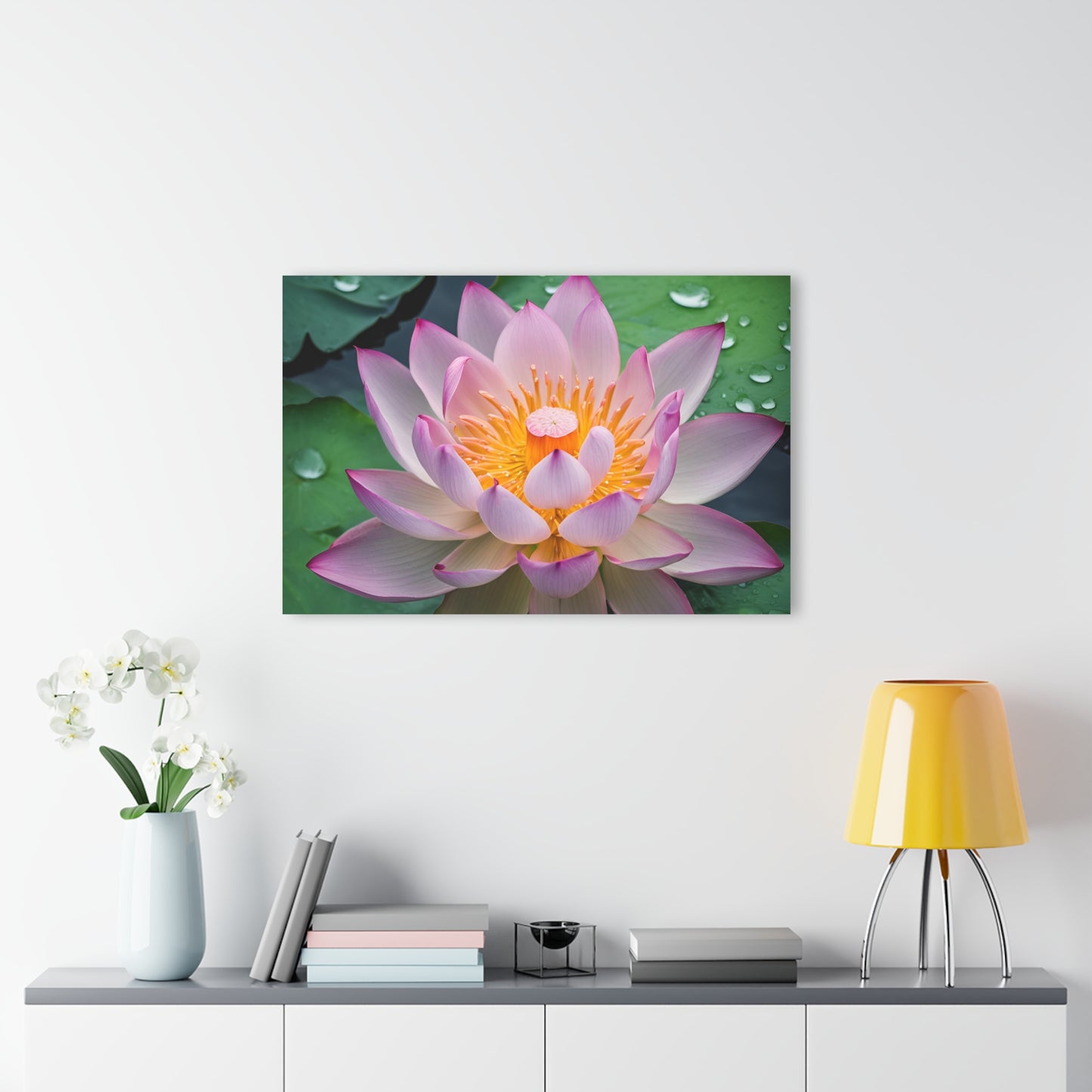 Large Lotus Blossom Floral Design Acrylic Print with French Cleat Nature Lover Wall Art Flower Lover Gift Artwork Modern Garden Home Decor