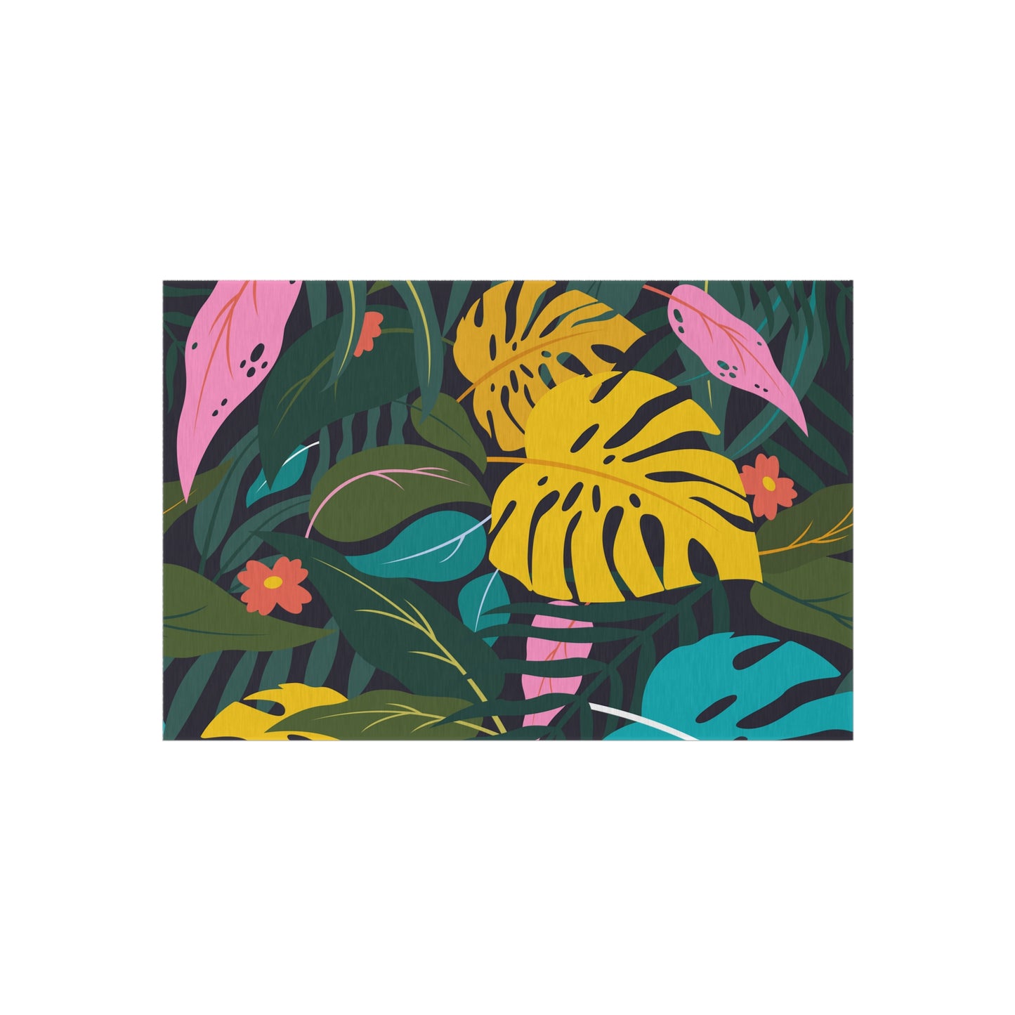 Tropical Chenille Outdoor Rug with No-Skid Backing Cozy Outdoor Carpet Patio Decor Gazebo Rug Pool Area Decor Outdoor Kitchen Carpet