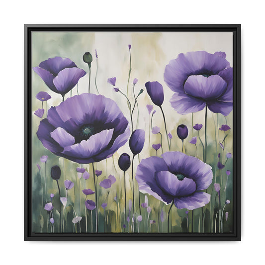 Modern Poppies Print Floral Design Unique Framed Canvas Print Wall Art Flower Lover Gift Nature Lover Gift Wildflower Decor 3 frame colors