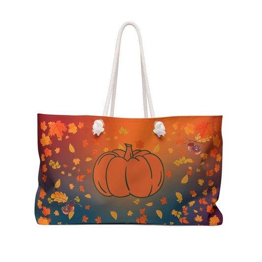 Large Pumpkin Weekender Tote Bag | Beach Bag | Tote Bag | Shopping Bag | Fall | Halloween | Harvest | Autumn |