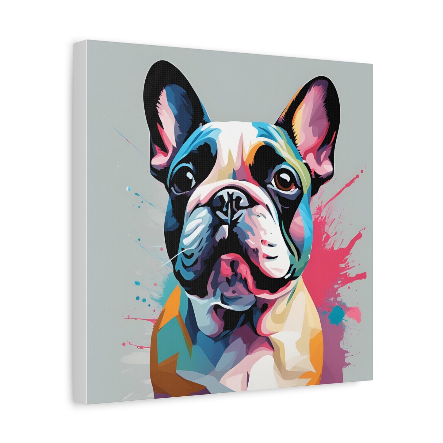 Frenchie Print Wall Art | Matte Canvas, Stretched, 1.25" | Dog Lover | Bulldog | Pet Parent | Modern Art |