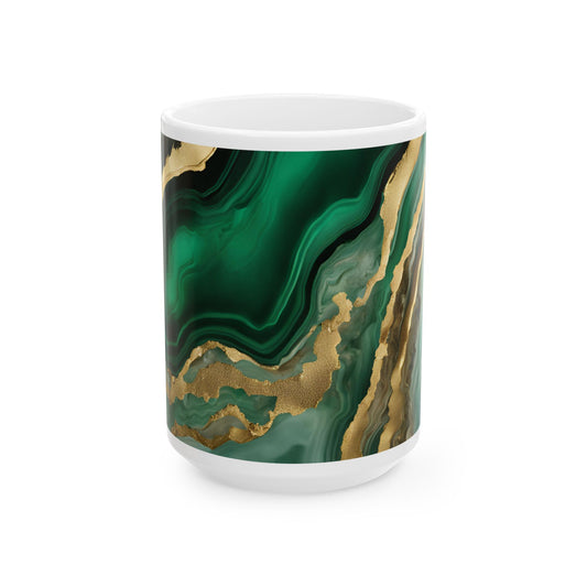 Boho Cottagecore 15-oz Ceramic Coffee Mug Quartz-Inspired Image Pastel Nature Rock Lover Ceramic Tea Cup Flower Garden Lover Gift for Her
