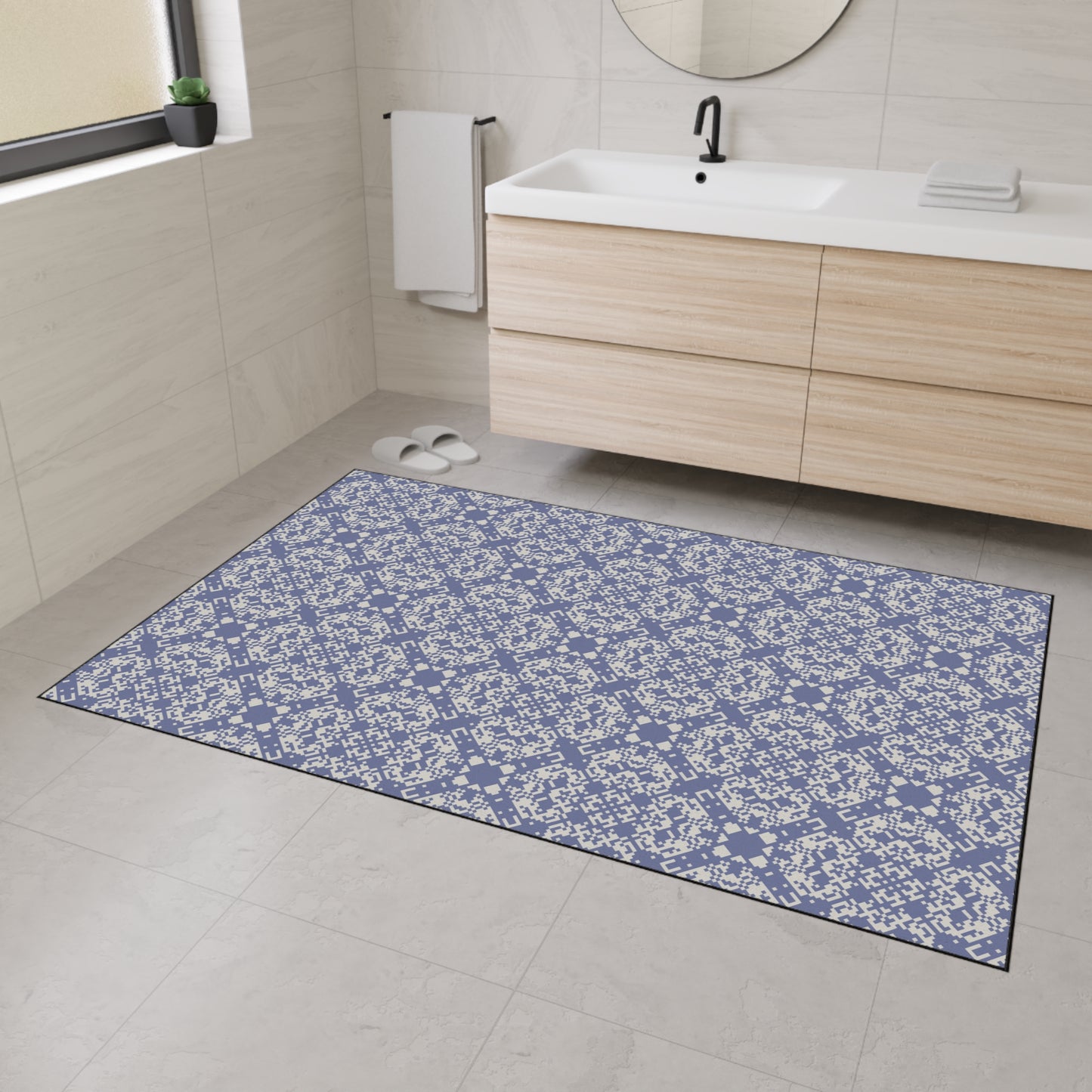 Decorative Heavy Duty Non-Slip Floor Mat Stylish Design Perfect for Entryway Kitchen Décor Grey Geometric Floral Design Rug Bathroom Mat