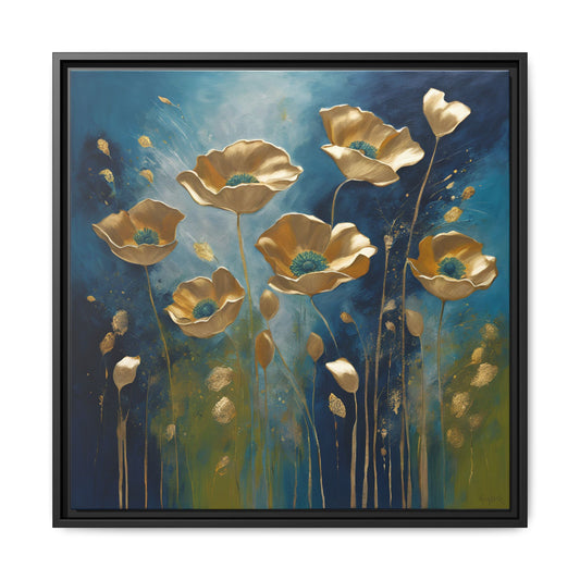 Modern Poppies Print Floral Design Unique Framed Canvas Print Wall Art Flower Lover Gift Nature Lover Gift Wildflower Decor 3 frame colors