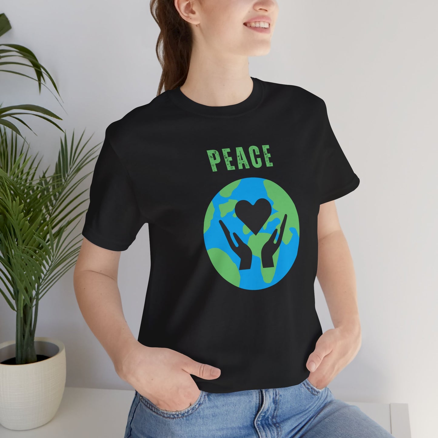 World Peace Unisex T-Shirt Positive Energy Gift Good Vibes Tee Universal Peace T-Shirt