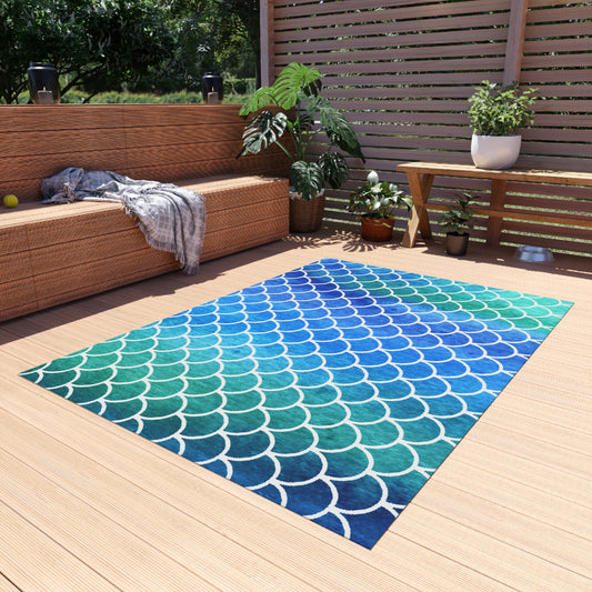 Chenille Outdoor Rug with No-Skid Backing Cozy Outdoor Carpet Patio Decor Gazebo Rug Beachy Pool Area Decor Outdoor Kitchen Tropical Carpet