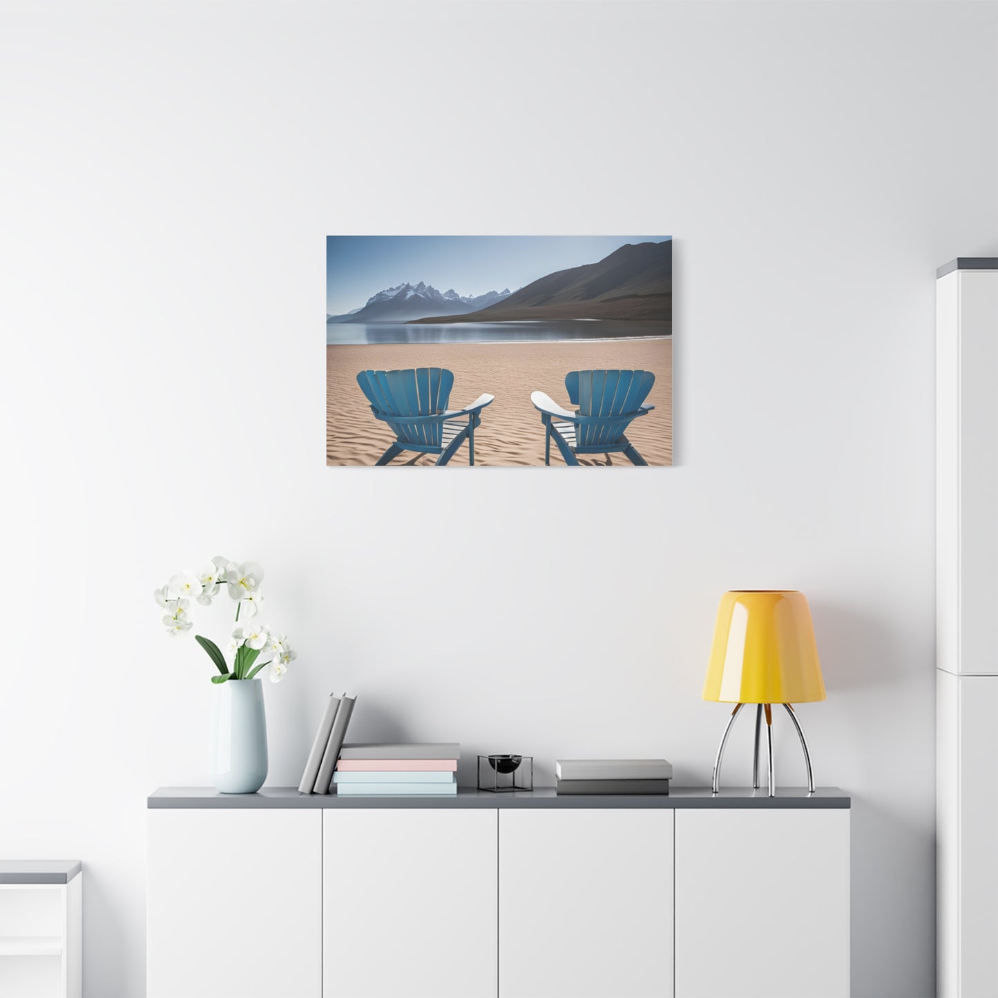 Beach and Mountains Print Wall Art | Matte Canvas, Stretched, 1.25" | Ocean | Nature | Tranquill |