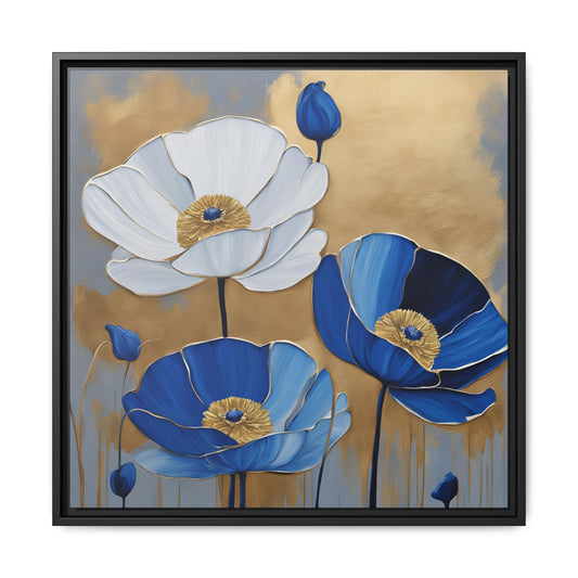 Modern Poppies Print Floral Design Unique Framed Canvas Print Wall Art Flower Lover Gift Nature Lover Gift Wildflower Decor 3 frame colors
