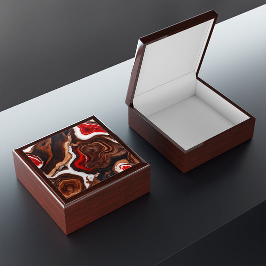 Unique Art Print Design Jewelry Box Trinket Box Bedroom Dresser Decor Vanity Gift Box - 3 colors to choose from