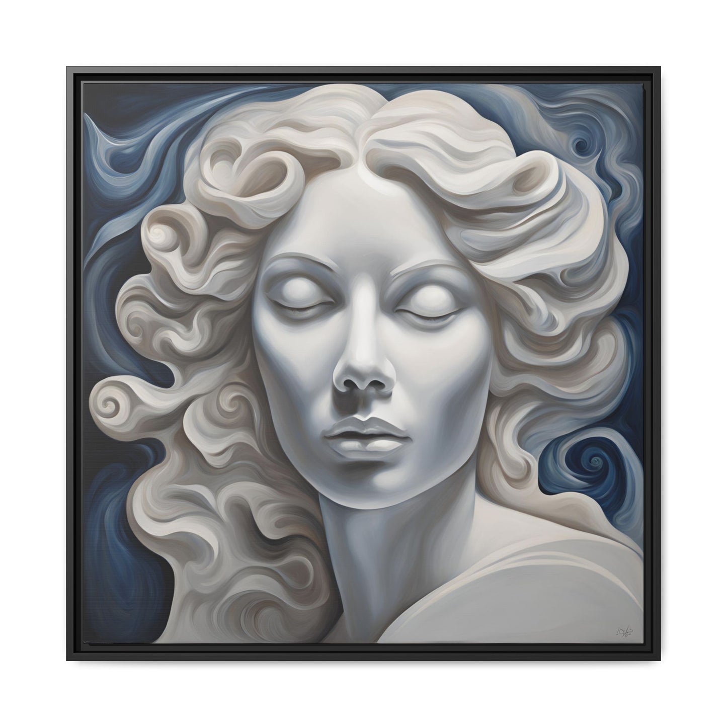 Modern Abstract Woman's Face Design Unique Framed Print Canvas Wall Decor Gift 3 frame colors to chose from