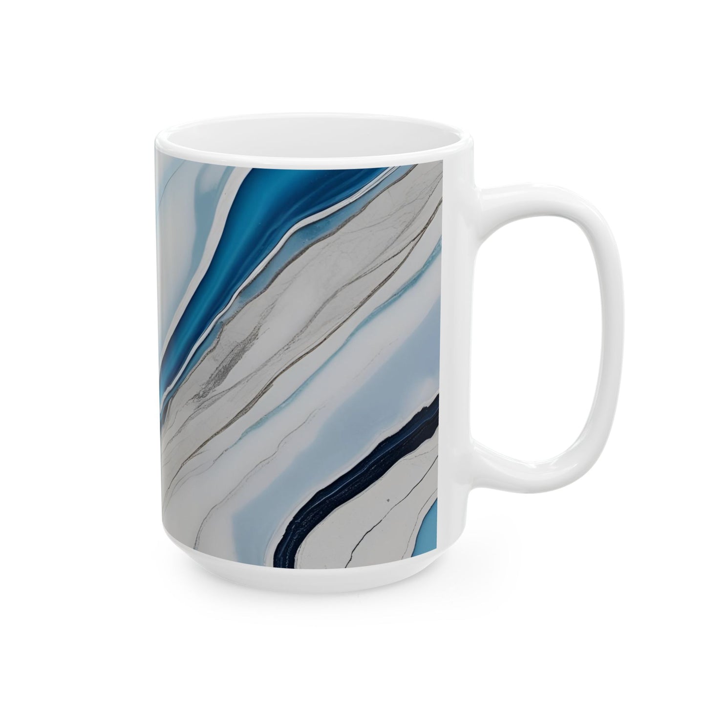 Ceramic Coffee Mug Modern Wave Design Mug Tea Cup Oceanic Swirl Design Salt Life Surfer Beachy Theme Ceramic Mug