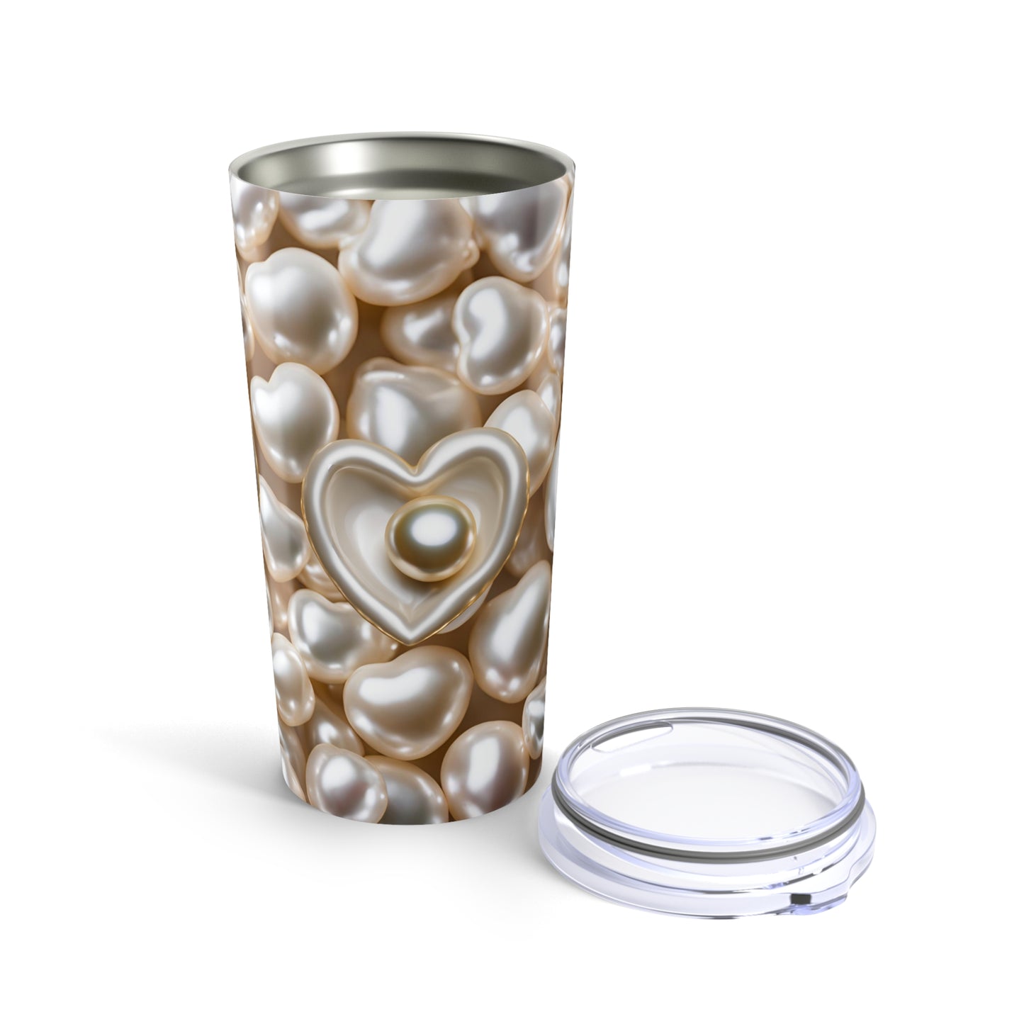 Pearl Hearts Tumbler Valentine's Gift for Her Love Friendship Gift Tumbler Gemstone Lover Rhinestone Crystal Design Tumbler