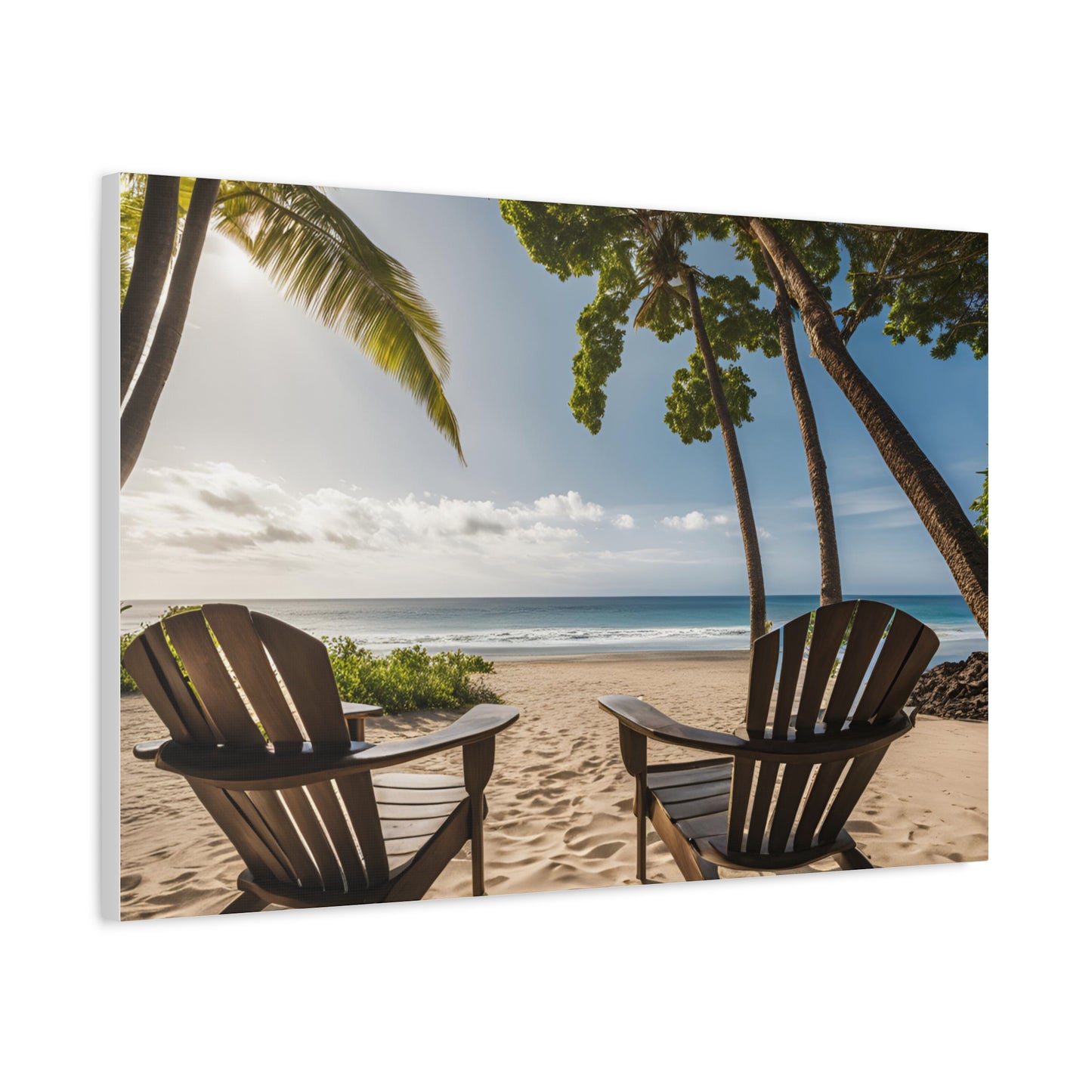 Chairs on Beach Print Wall Art | Matte Canvas, Stretched, 1.25" | Ocean | Nature | Tranquill | Tropical |