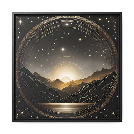 Boho Celestial Design Unique Framed Canvas Wall Art Sun and Stars Astrological Gift Nature Lover Gift Astronomy Gift 3 frame color choices